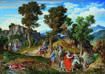 Serpentara-Landschaft mit dem Zug der Heiligen Drei Könige